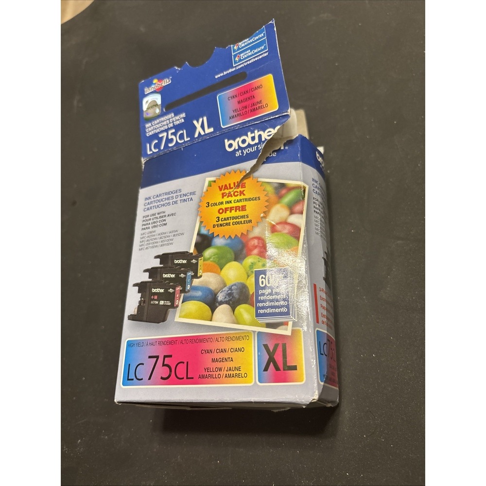 Genuine Brother LC75CL XL Color Ink 3-Pack OEM Sealed Expired 10/2013 LC753PKS